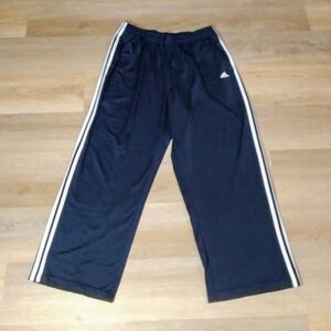 Adidas Wide Leg Track Pants Men XL Navy Blue Retro 2010 Streetwear Y2K Style